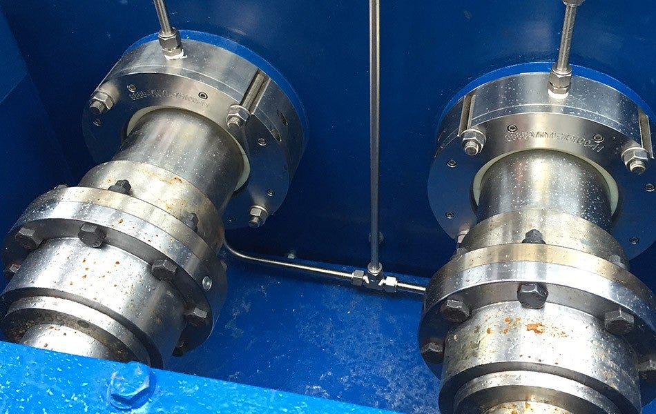 Dual shaft mixer with Air Mizer Food Grade shaft seals