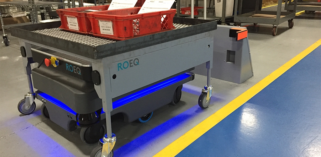 Robotic tugger at Inpro/Seal Rock Island facility