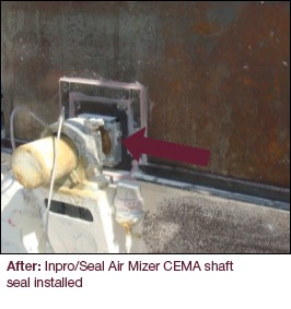 Air Mizer CEMA shaft seal installed on pulp and paper bucket elevator